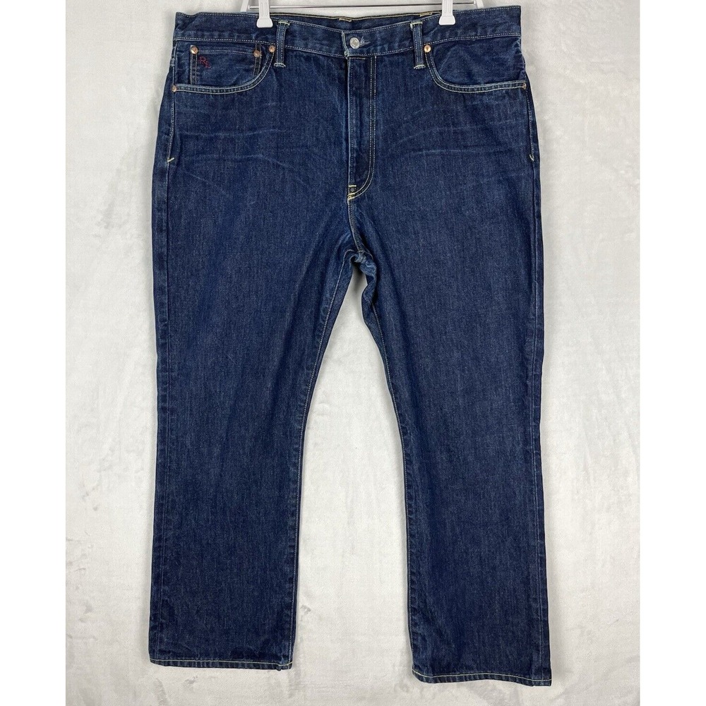 VTG Polo Ralph Lauren Jean Men 40x30 Dark Wash Vintage 67 Straight Leg Whisker
